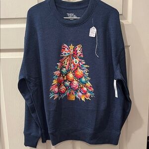 Christmas Leopard Tree Time and True Sweat shirt New w/tags